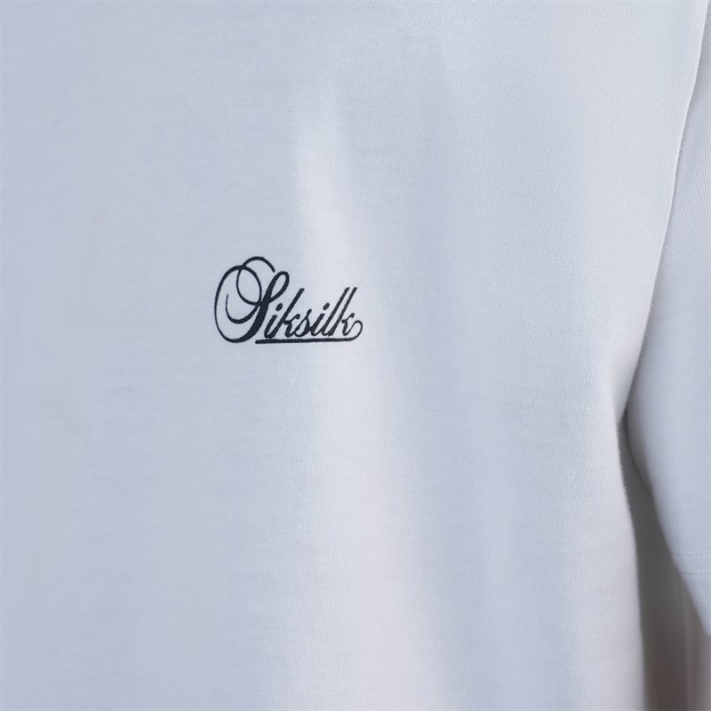 SikSilk Mens Oversized T-Shirt White - Image 2