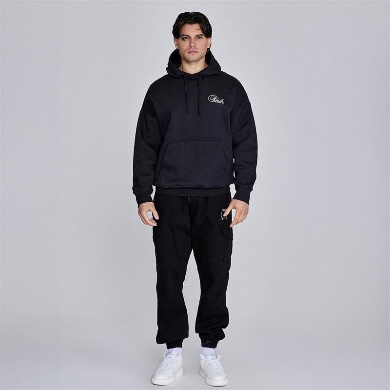SikSilk Mens Essentials Hoodie Black - Image 3