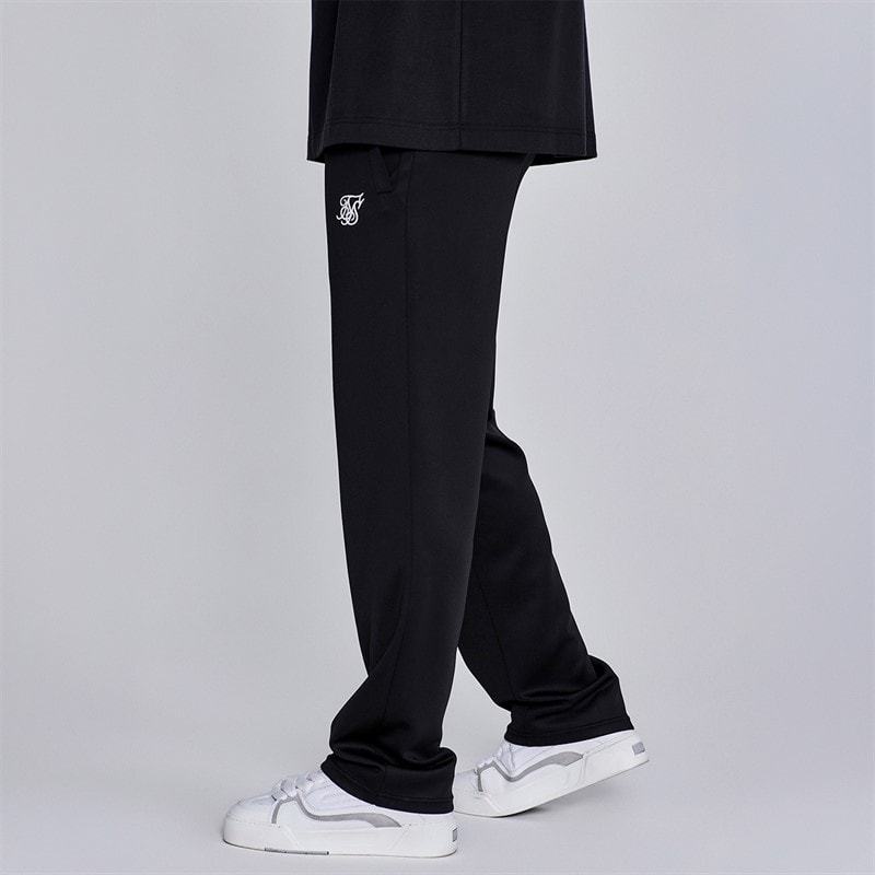SikSilk Mens Essentials Poly Track Pants Black - Image 3