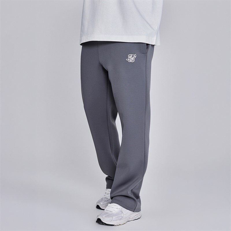 SikSilk Mens Essentials Poly Track Pants Dark Grey - Image 1