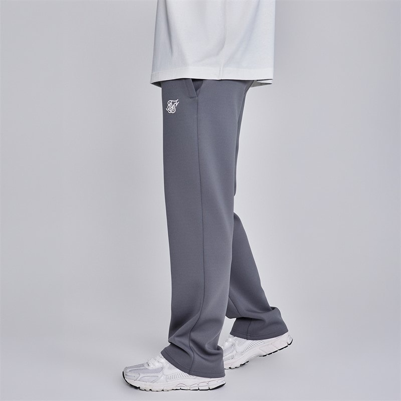 SikSilk Mens Essentials Poly Track Pants Dark Grey - Image 3