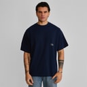 SikSilk Mens Oversized T-Shirt Navy
