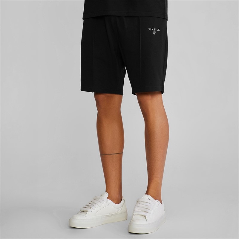 SikSilk Mens Polo Shirt And Shorts Set Black - Image 5