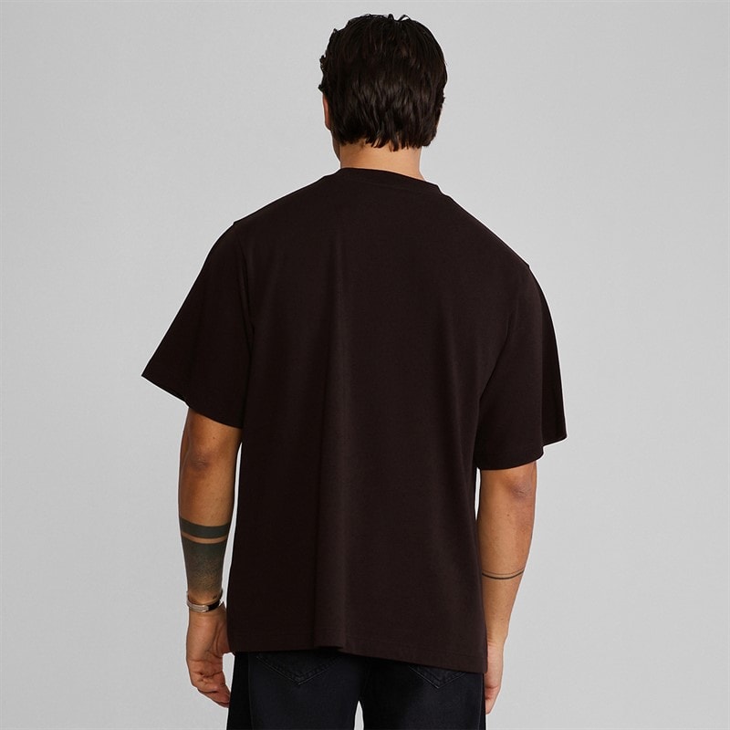 SikSilk Mens Oversized T-Shirt Brown - Image 3