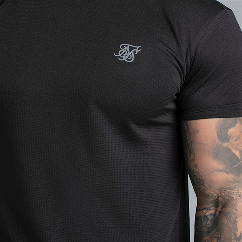 SikSilk Mens Two Pack Muscle Fit T-Shirts Black - Image 3