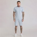 SikSilk Mens T-Shirt And Shorts Set Blue