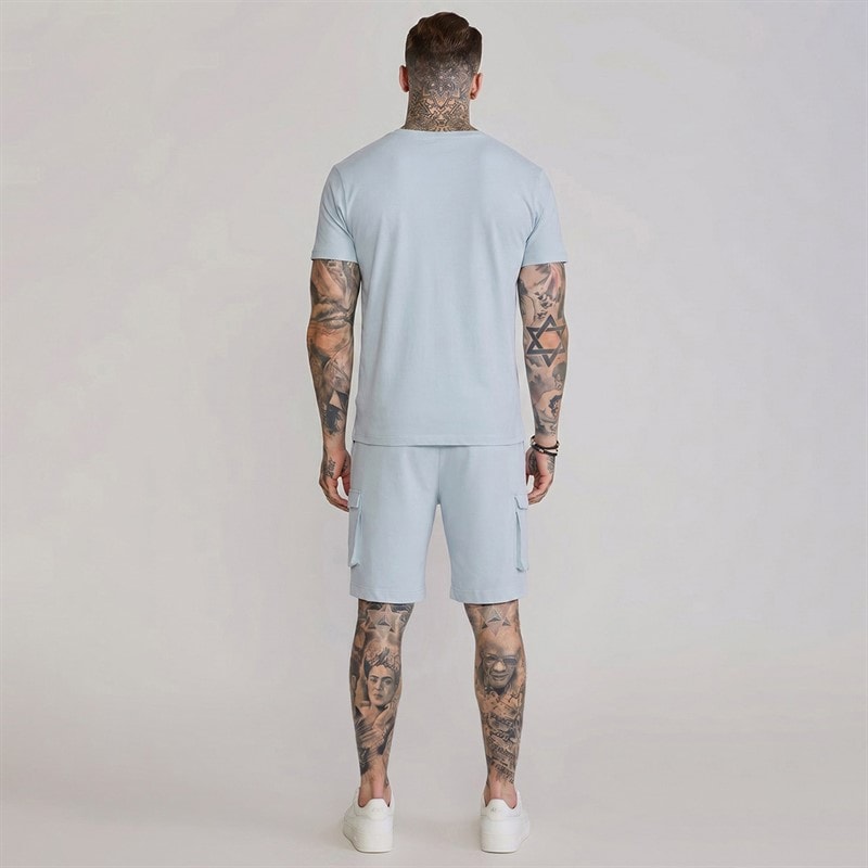 SikSilk Mens T-Shirt And Shorts Set Blue - Image 2