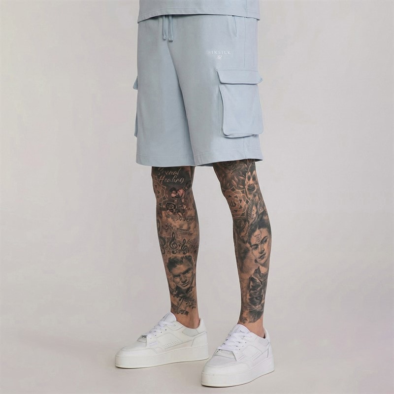 SikSilk Mens T-Shirt And Shorts Set Blue - Image 4