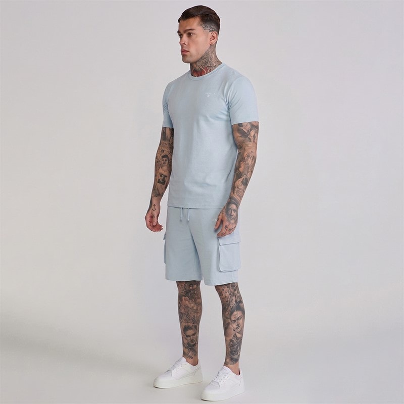 SikSilk Mens T-Shirt And Shorts Set Blue - Image 5
