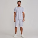 SikSilk Mens T-Shirt And Shorts Set Grey Marl