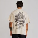 SikSilk Mens Graphic T-Shirt Ecru