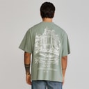 SikSilk Mens Graphic T-Shirt Green
