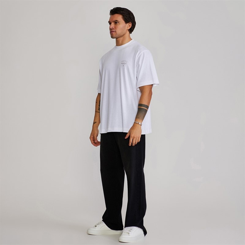 SikSilk Mens Graphic T-Shirt White - Image 5
