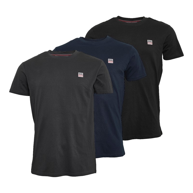 Vinson Mens Massimo Three Pack T-Shirts Tapshoe/Charcoal/Dark Sapphire - Image 1
