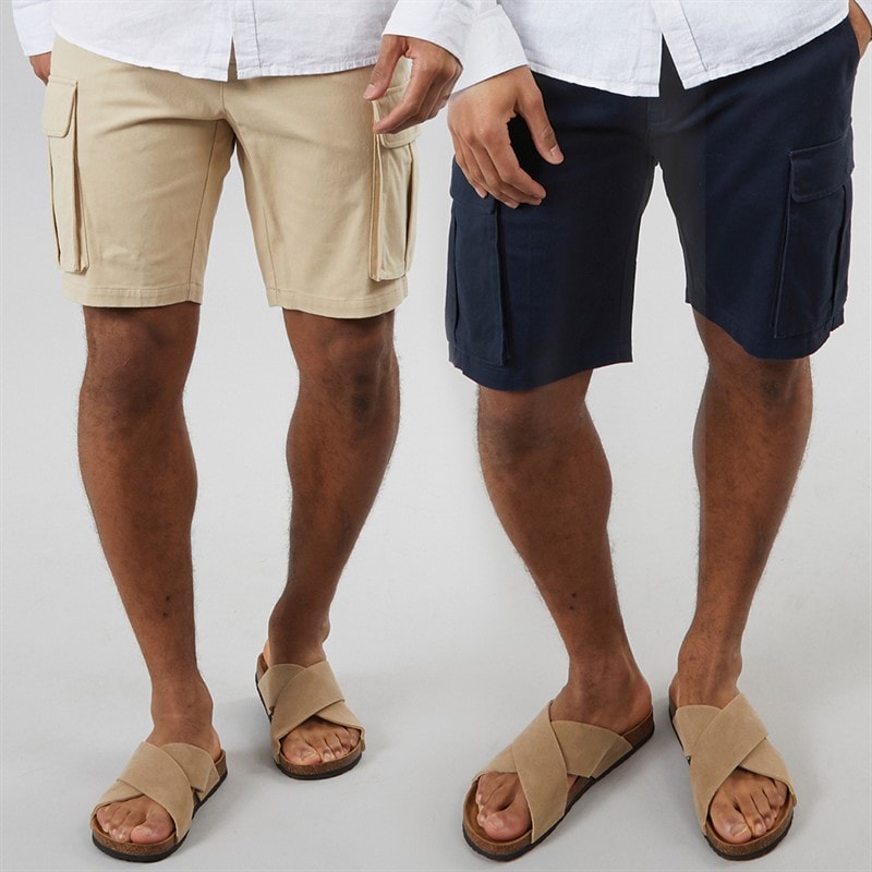 Vinson Mens Roger Two Pack Shorts Humus/Dark Sapphire - Image 1