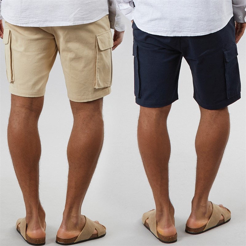 Vinson Mens Roger Two Pack Shorts Humus/Dark Sapphire - Image 2