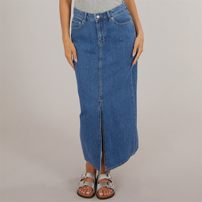 JJXX Womens Aura Long Denim Skirt Medium Blue Denim - Image 1