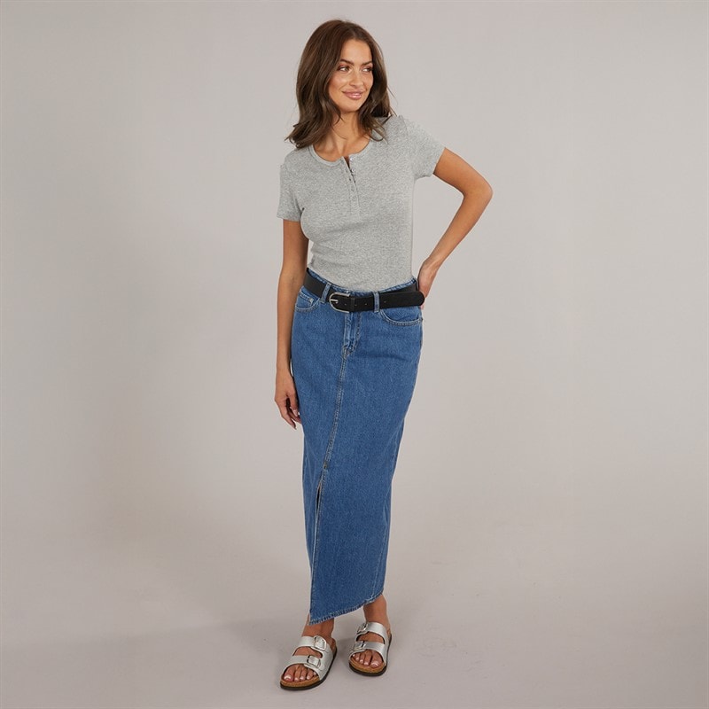 JJXX Womens Aura Long Denim Skirt Medium Blue Denim - Image 4