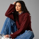 JJXX Womens Sigga Crew Neck Knitted Jumper Cabernet