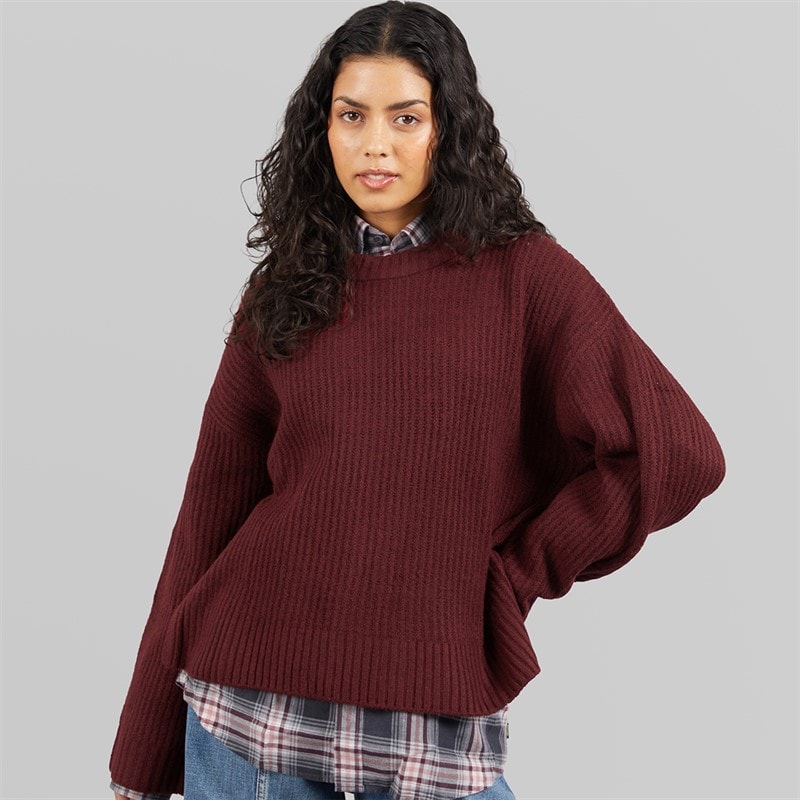 JJXX Womens Sigga Crew Neck Knitted Jumper Cabernet - Image 5