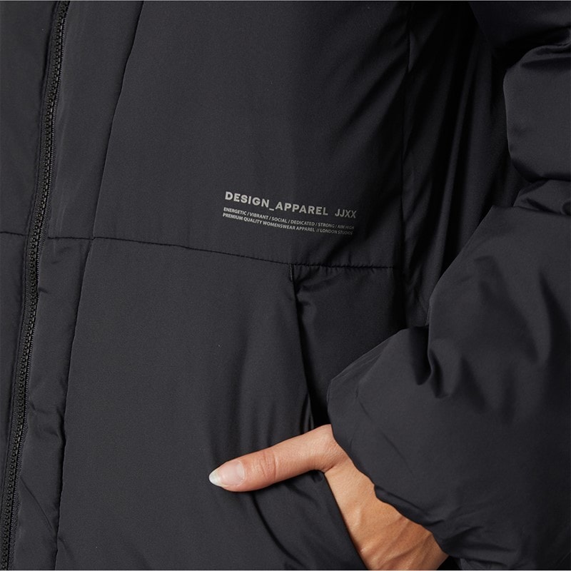 JJXX Womens Lolly Long Puffer Coat Black - Image 5