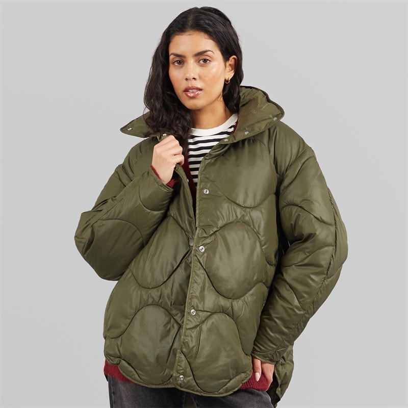 JJXX Womens Stella Shiny Quilted Coat Grape Leaf
