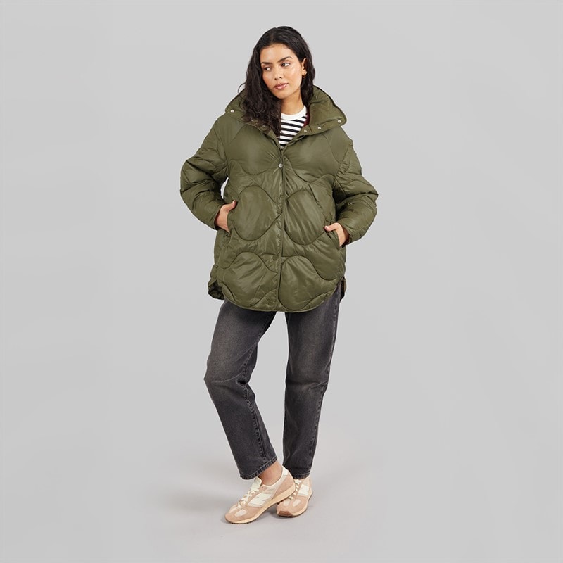JJXX Womens Stella Shiny Quilted Coat Grape Leaf - Image 5