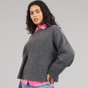 JJXX Womens Sigga Crew Neck Knit Jumper Dark Grey Melange