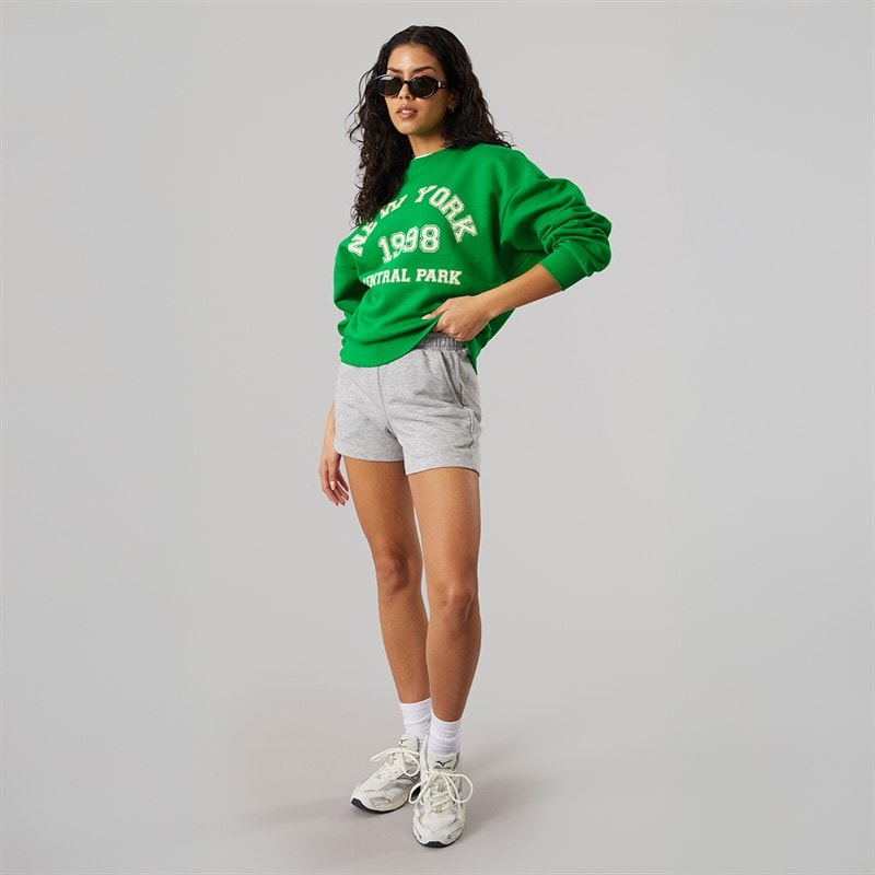 JJXX Womens Merle Crew Sweatshirt Green Beeprint New York - Image 4