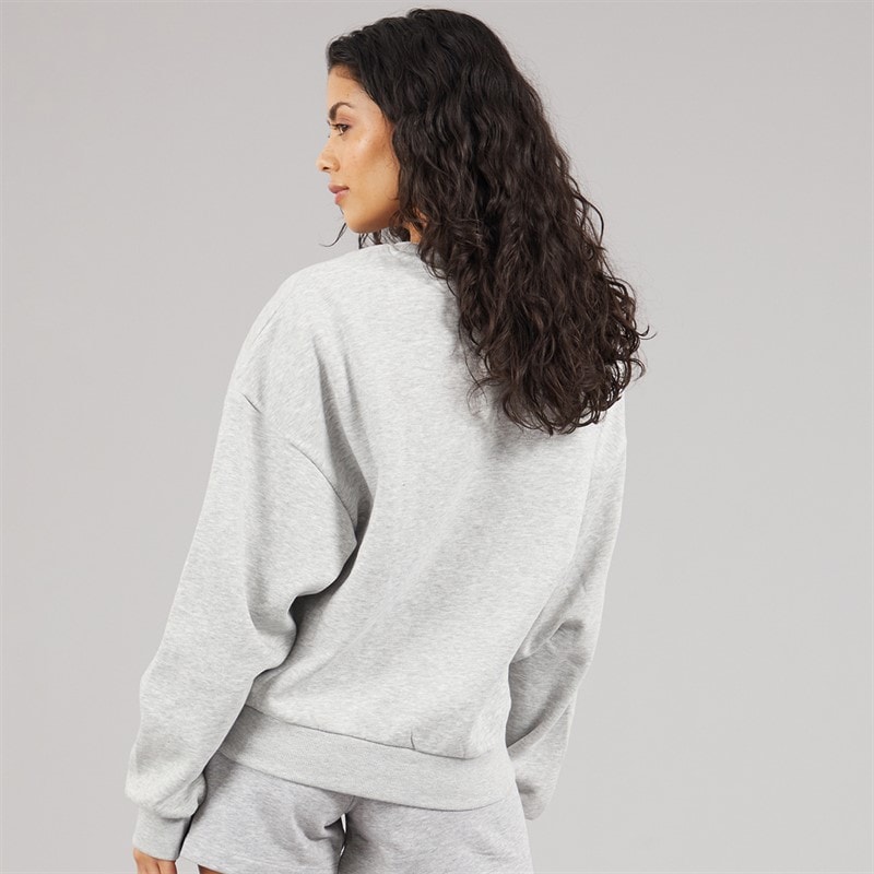 JJXX Womens Merle Crew Sweatshirt Light Grey Melange Print Saint Tropez - Image 2