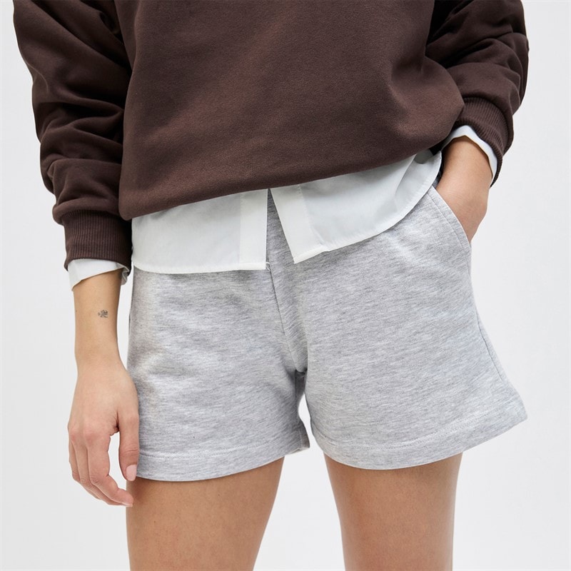 JJXX Womens Alfa Sweat Shorts Light Grey Melange - Image 3