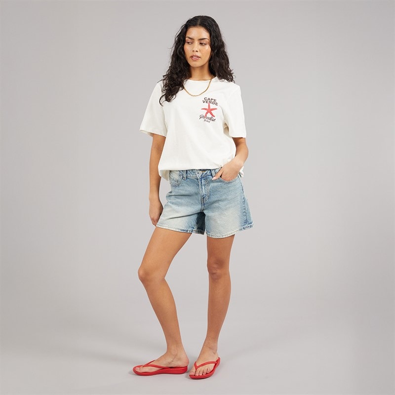 JJXX Womens Laura Denim Shorts Light Blue Denim/Vintage Light Blue Denimdetail:Vintage - Image 4