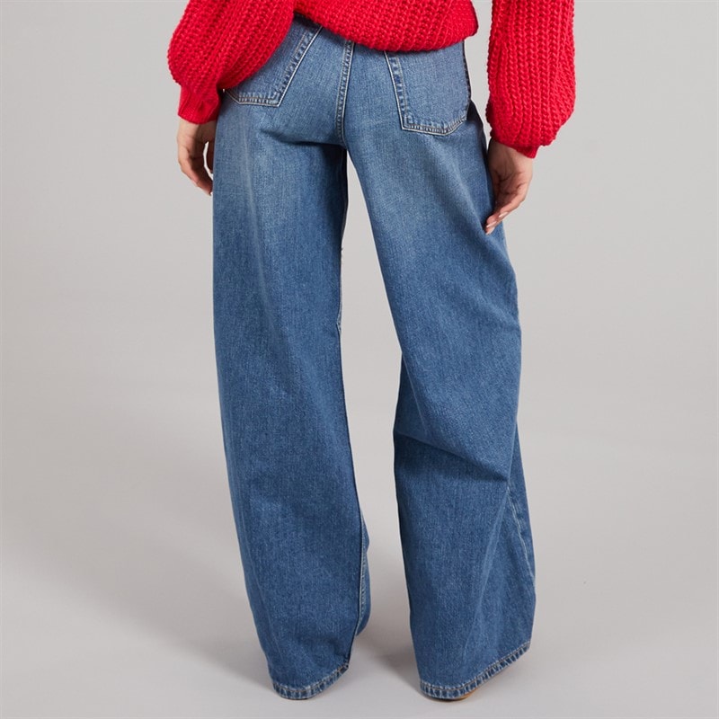 JJXX Womens Tokyo Wide Jeans R282 Medium Blue Denim - Image 2