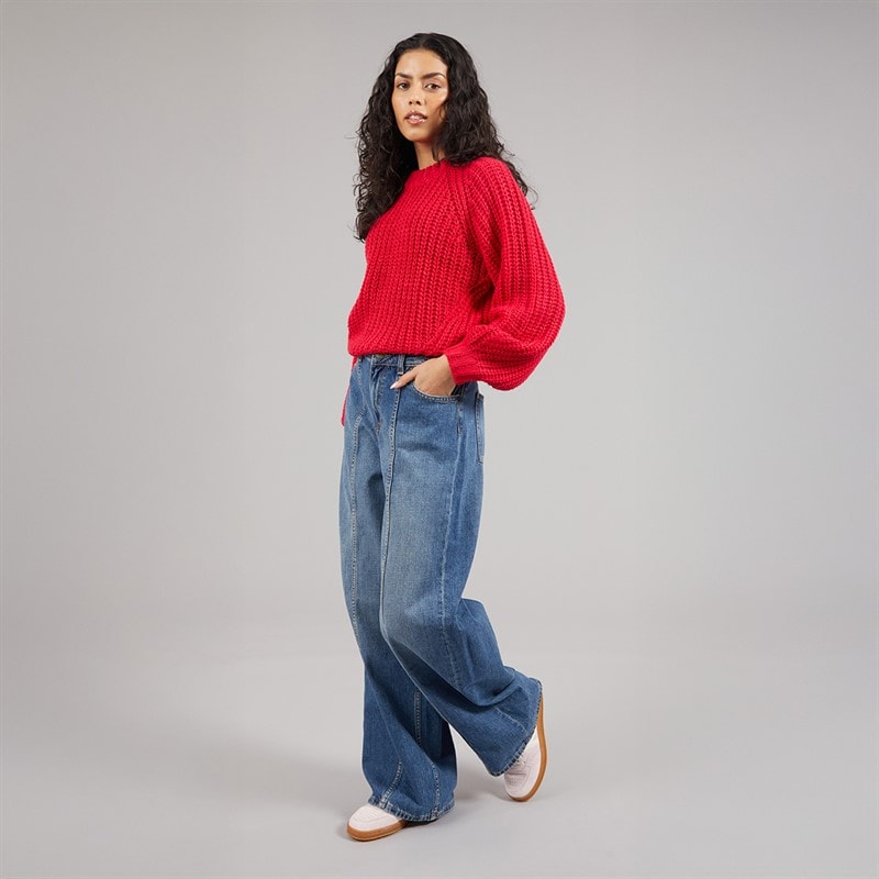JJXX Womens Tokyo Wide Jeans R282 Medium Blue Denim - Image 4