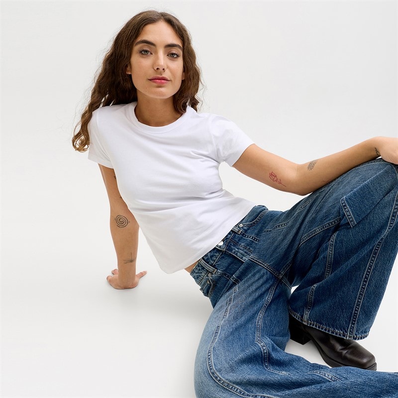 JJXX Womens Tokyo Wide Jeans R282 Medium Blue Denim - Image 5