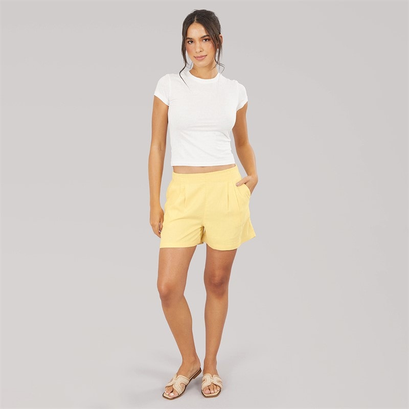 JJXX Womens Linen Blend Shorts Sunlight - Image 3