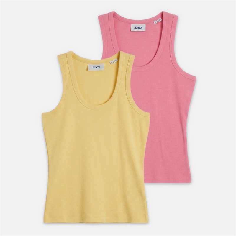 JJXX Womens Frida Two Pack Tank Tops Sunlight - Image 1