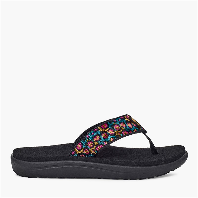 Teva Girls Voya Flip Sandals Dorinda Black Multi - Image 1