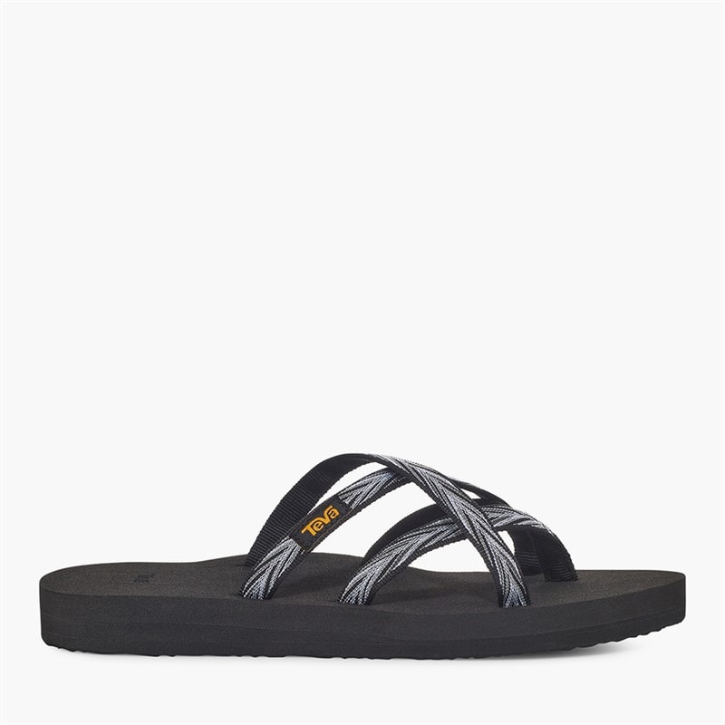 Teva Womens Olowahu Sandals Palms Black/White - Image 1