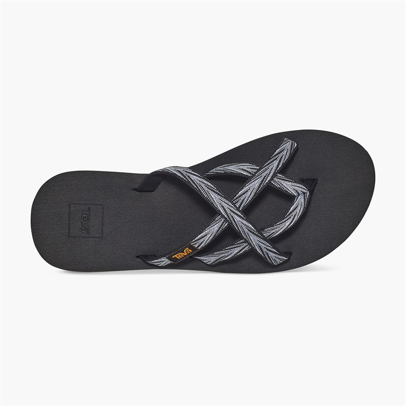 Teva Womens Olowahu Sandals Palms Black/White - Image 4