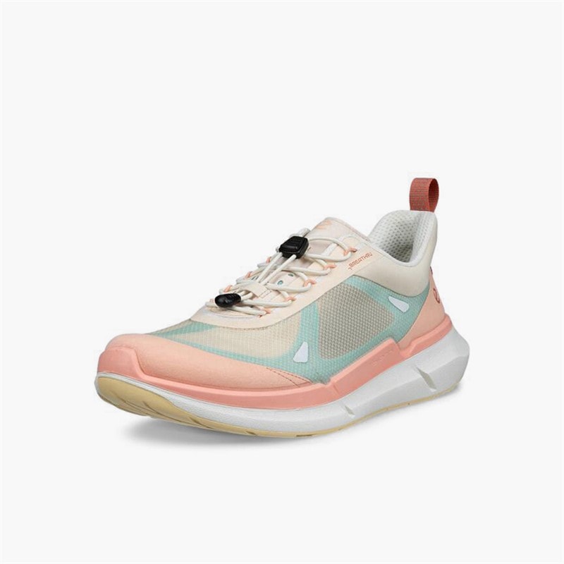 ECCO Womens Biom 2.2 Breathru Speedlace Trainers Dusty Peach/Limestone/Aquatic - Image 2
