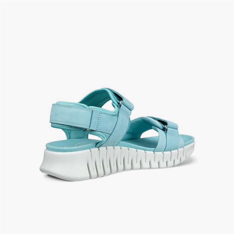 ECCO Womens Gruuv Sol Nubuck Ankle Strap Sandals Aquatic - Image 3