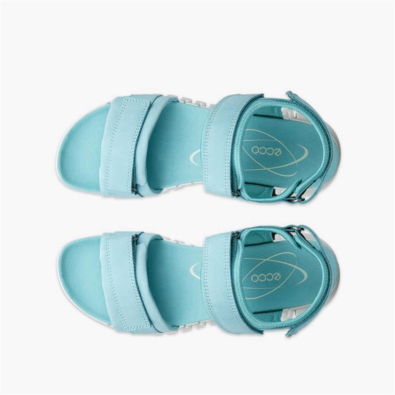 ECCO Womens Gruuv Sol Nubuck Ankle Strap Sandals Aquatic - Image 4