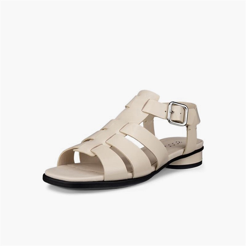 ECCO Womens Sculpted Alba Leather Roman Sandals Limestone - Image 2
