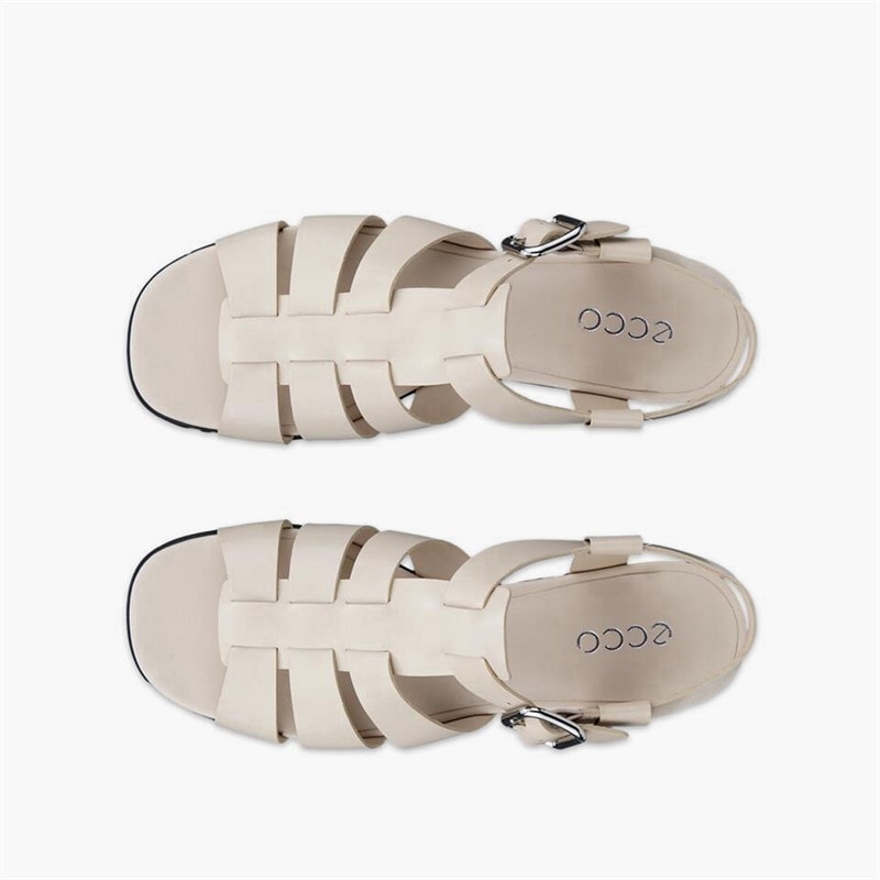 ECCO Womens Sculpted Alba Leather Roman Sandals Limestone - Image 4