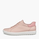 ECCO Womens Soft VII Nubuck Trainers Rose Dust/Old Rose