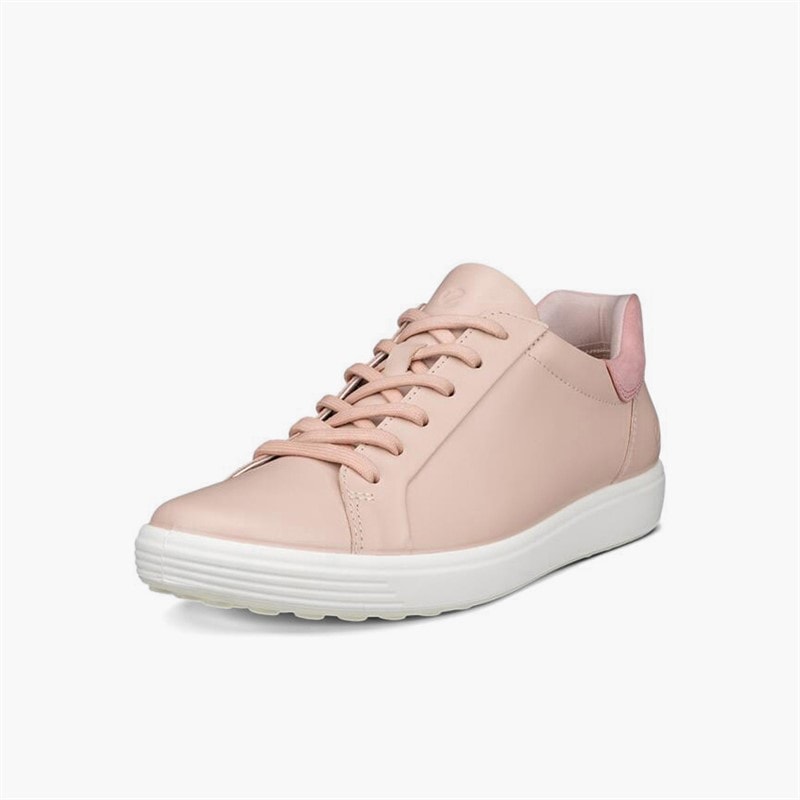 ECCO Womens Soft VII Nubuck Trainers Rose Dust/Old Rose - Image 2