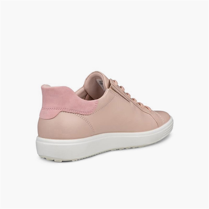 ECCO Womens Soft VII Nubuck Trainers Rose Dust/Old Rose - Image 3