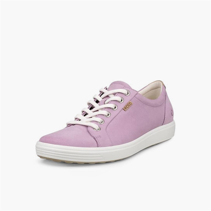 ECCO Womens Soft VII Nubuck Trainers Lavender Mist - Image 2