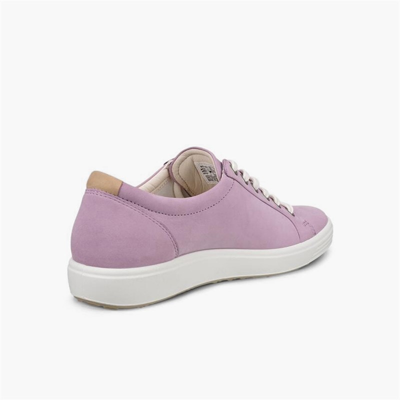 ECCO Womens Soft VII Nubuck Trainers Lavender Mist - Image 3